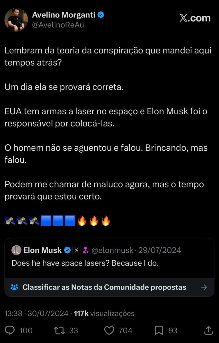 AvelinoReAu's tweet photo. Tragam teorias da conspiração novas, por favor. Todas as que eu acreditava já se provaram reais.

E para aqueles que falaram que as teorias da conspiração eram mentira, onde vocês estão agora? https://t.co/YpbZrMwJMS