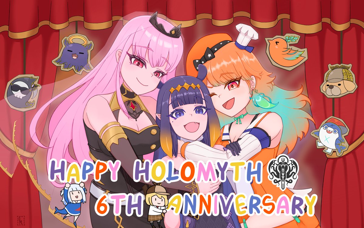 Yuki77e's tweet photo. I was responsible for the illustration for "Myth 6th Anniversary Tuk-Tuk Support Ad"🛺

Thank you for the past 6 years and looking forward to more fun times to come! 🩷🧡💜💛🩵

#callillust #KFPicasso #inART #ameliart #gawrt
#Myth6Years https://t.co/AxDAhciKbc