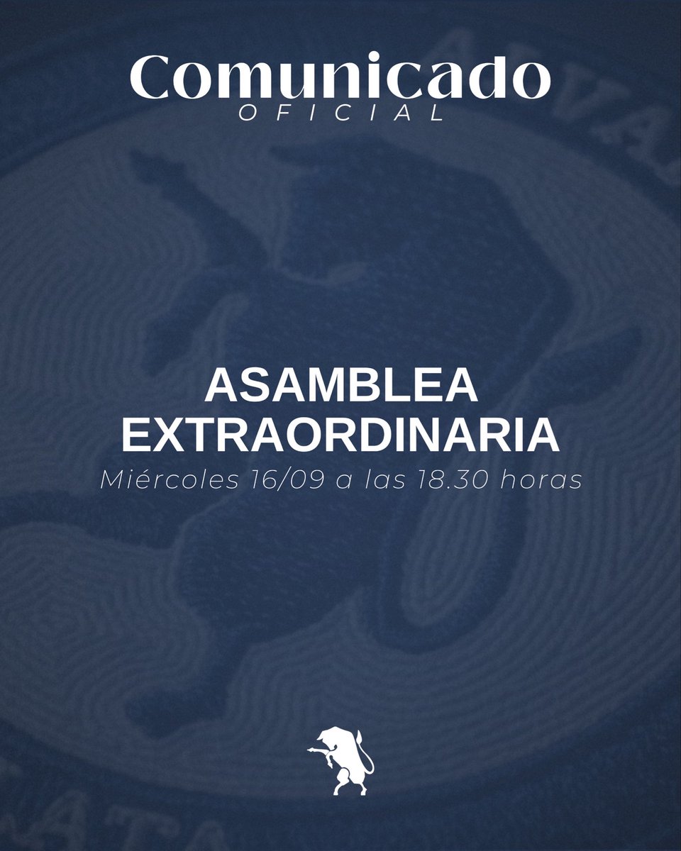 ClubAlvaOficial's tweet photo. 𝐂𝐎𝐌𝐔𝐍𝐈𝐂𝐀𝐃𝐎 𝐎𝐅𝐈𝐂𝐈𝐀𝐋 📋

Asamblea Extraordinaria de Socios el día miércoles 16/09 a las 18.30 horas. 

𝐴𝑙𝑣𝑎𝑟𝑎𝑑𝑜 𝑡𝑒 𝑛𝑒𝑐𝑒𝑠𝑖𝑡𝑎, 𝑚𝑎𝑠 𝑞𝑢𝑒 𝑛𝑢𝑛𝑐𝑎. 

#VamosAlva #HaceteSocio https://t.co/1IR7VmsVdB