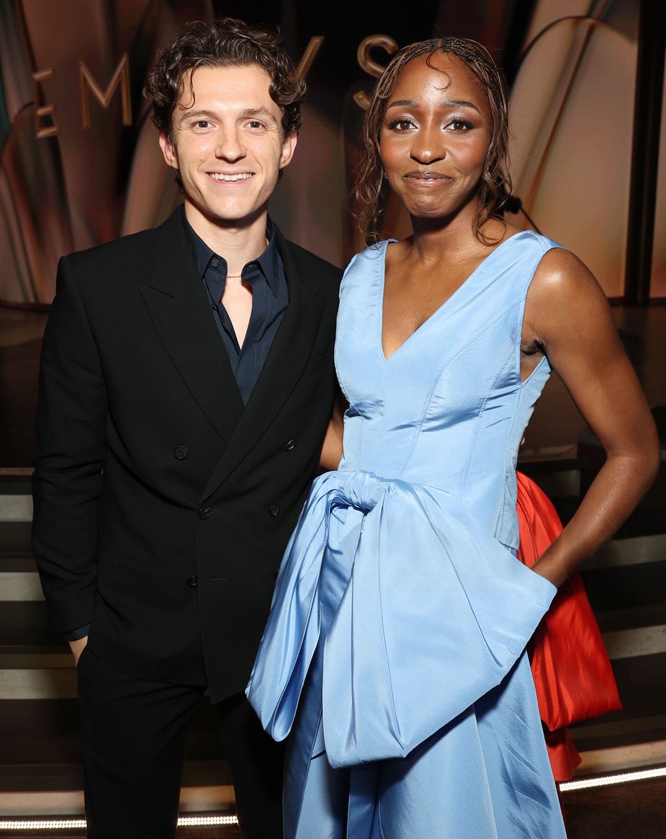 _filmcrave's tweet photo. Tom Holland and Ayo Edebiri photographed at the 78th Emmy Awards. 📷 https://t.co/oK1ftcZOvC