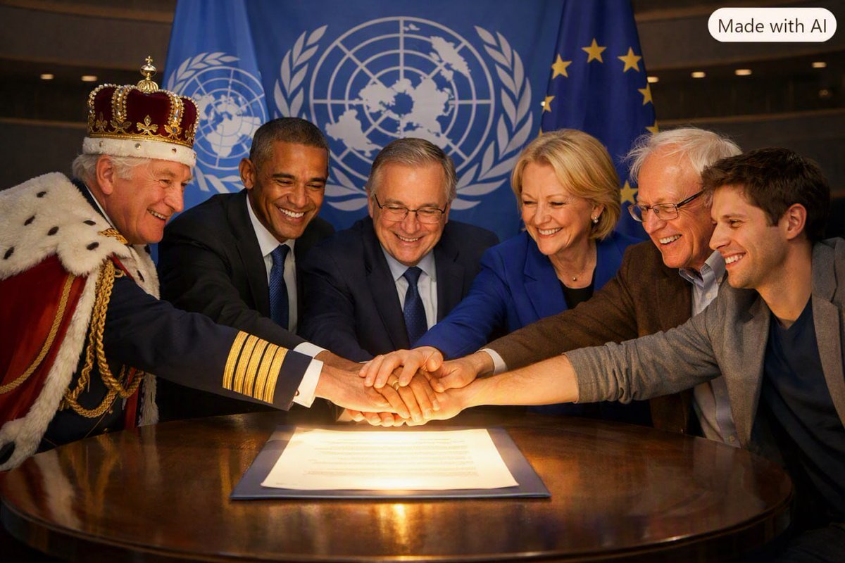 ApotropaicSoul's tweet photo. @BarackObama When you've got the highest actors on the Satanic, Globalist front all pushing for AI power to be centralized, bureacratized, and unified - you know they're not doing it for your benefit. https://t.co/I5irJhAEeh