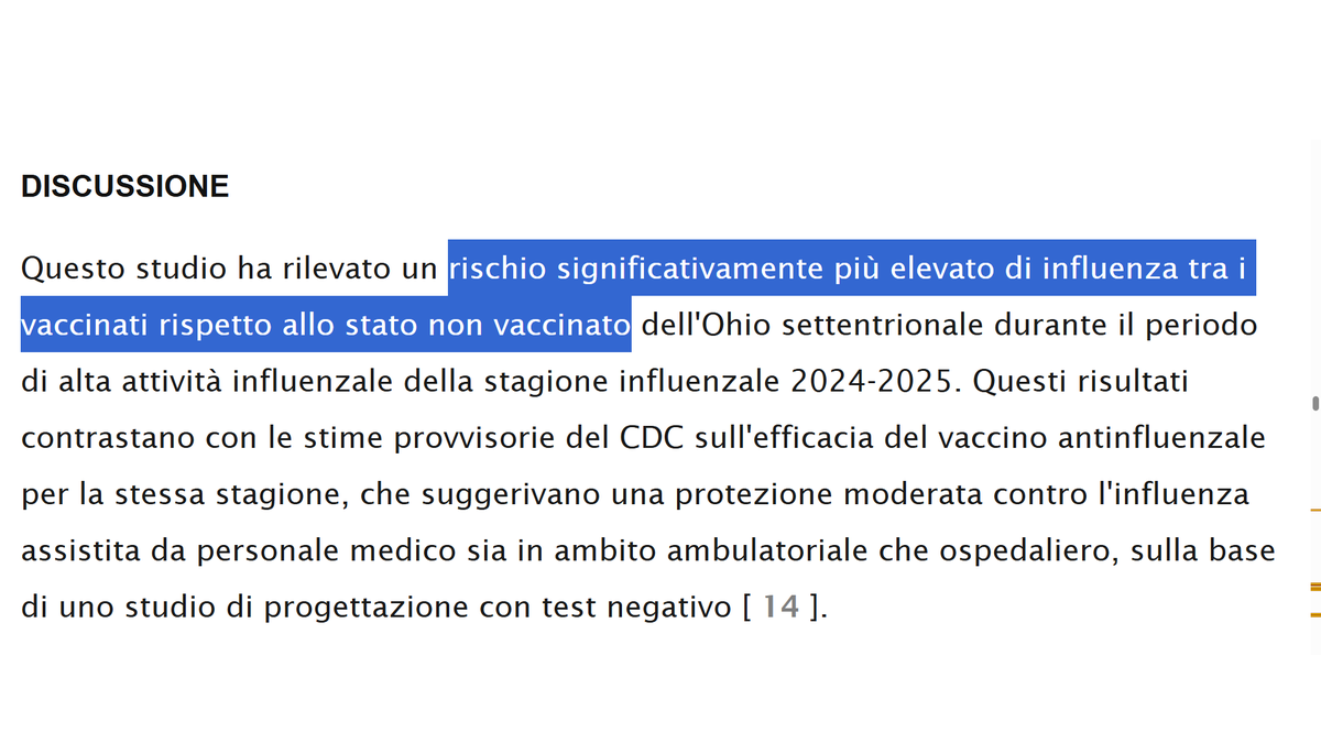 ChanceGardi's tweet photo. Vaccinano i bambini pure per l’influenza, eppure: "Studio di Cleveland Clinic sull'efficacia del vaccino antinfluenzale 2024-2025 su 53.402 dipendenti: La vaccinazione antinfluenzale era associata a un rischio significativamente MAGGIORE di influenza rispetto ai NON vaccinati." https://t.co/xjp5OIboSS