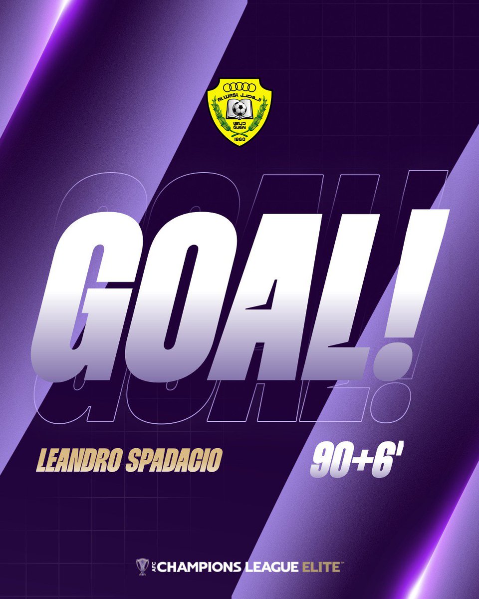TheAFCCL's tweet photo. โฝ๏ธ ๐๐ข๐๐ | ๐ธ๐ฆ Al Qadsiah 2๏ธโฃ-1๏ธโฃ Al Wasl ๐ฆ๐ช
Leandro Spadacio pulls one back deep into stoppage time to give Al Wasl late hope in Dammam! โฑ๏ธ
๐บ Watch ๐น๐ถ๐๐ฒ: https://t.co/sMjqIhGjJJ
#ACLElite | #QADvWAS https://t.co/19fKwNjAnC