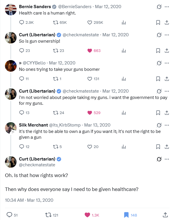 CptAncapistan's tweet photo. Four hours before the world descended into madness, one man perfectly demonstrated the difference between a right and an entitlement. https://t.co/Djqmyhv97F