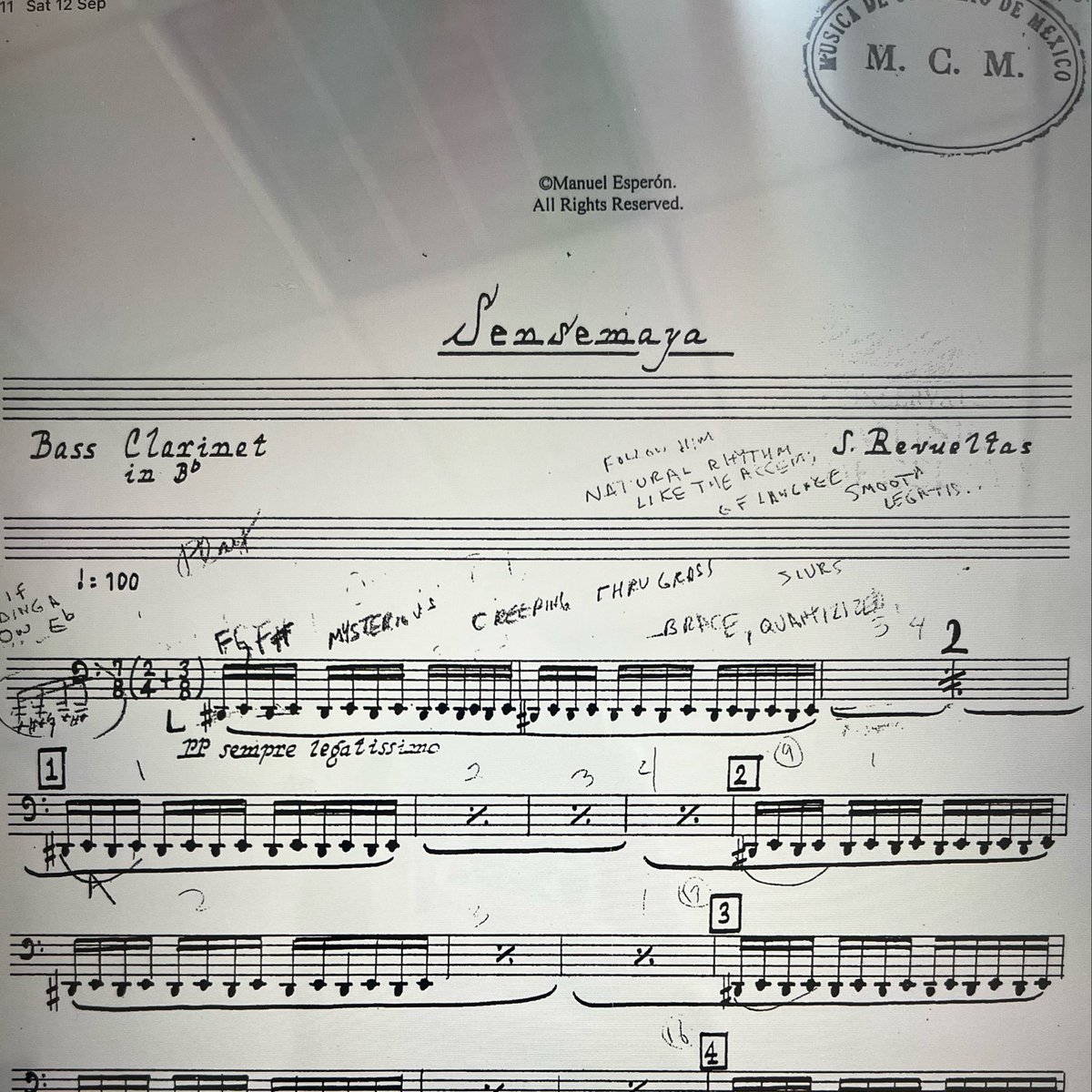 EmmaGodala's tweet photo. bass clarinet &amp; me lately https://t.co/glhjvECCu5