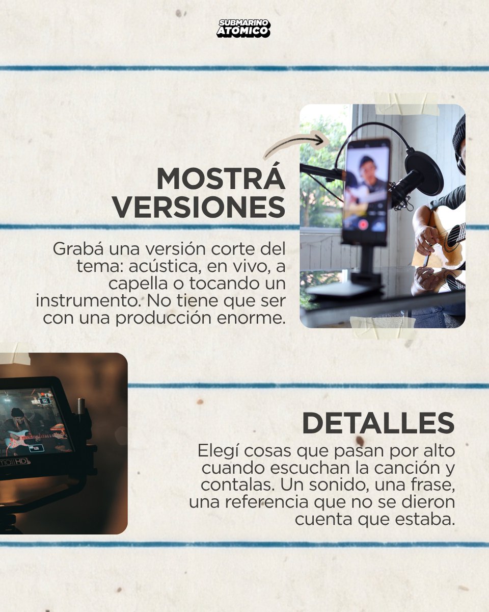 submarinoatomic's tweet photo. En caso de haber lanzado una canción o un álbum dentro de plataformas y ya no tener más ideas para promocionarlo en redes sociales, deslizá 👉🏻👉🏻

Estas son algunas de nuestras sugerencias para llevar más oyentes. https://t.co/NJHEA5NX37