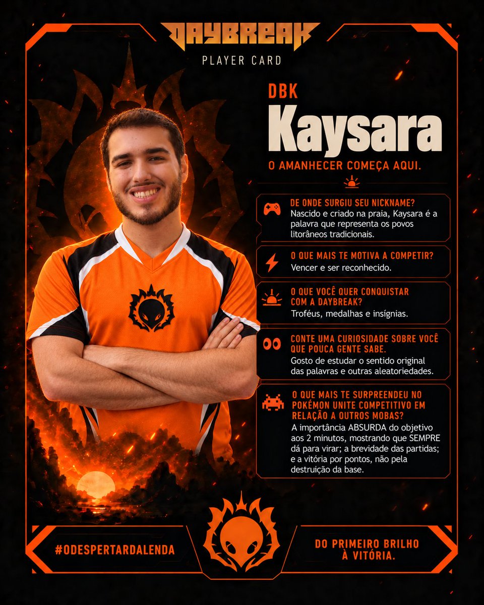 dbkesports's tweet photo. Nascido na praia, Kaysara levou o litoral até o nickname. 🌊

Na Daybreak, quer troféus, medalhas e insígnias. Competir só por participação não é muito a praia dele. 😏

No Pokémon UNITE, a maré pode virar aos 2 minutos. Isso é genial ou caótico?

#PokemonUNITE #UNITEesports https://t.co/joSACq4VZq