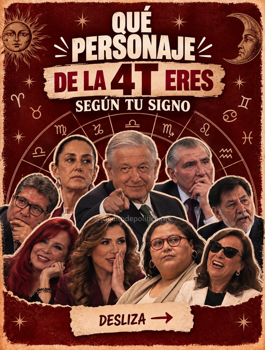 juguitopolitica's tweet photo. ¿Qué morenista eres según tu signo? https://t.co/RJS8JGfs13