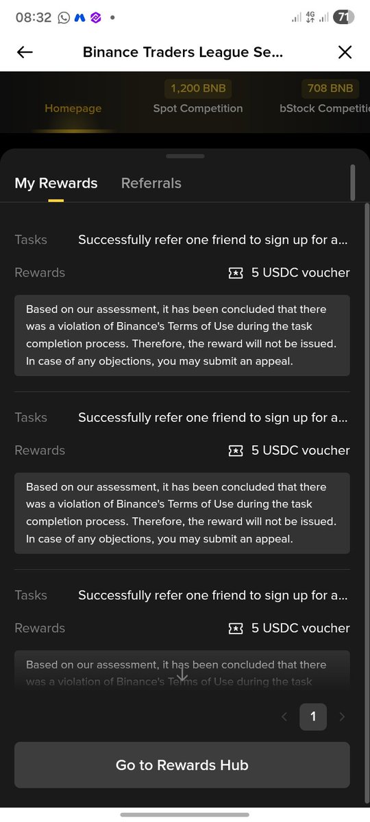pilotuwp's tweet photo. @binance @binance 
I did 8 referral i got revoked
But putting appeal 
Please help me check on it...... https://t.co/i92fAMEQVr