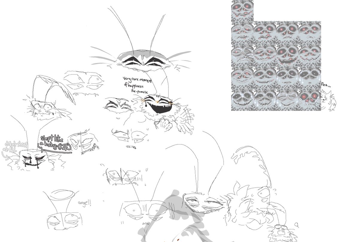 J0HNNYKIN's tweet photo. small variety of fleep expressions plus The Guy Himself PLUS bonus thing of getting his face scratched as if i havent made him suffer enough already (i havent)

#lookoutside #lookoutsidegame https://t.co/qObbv5QF3v