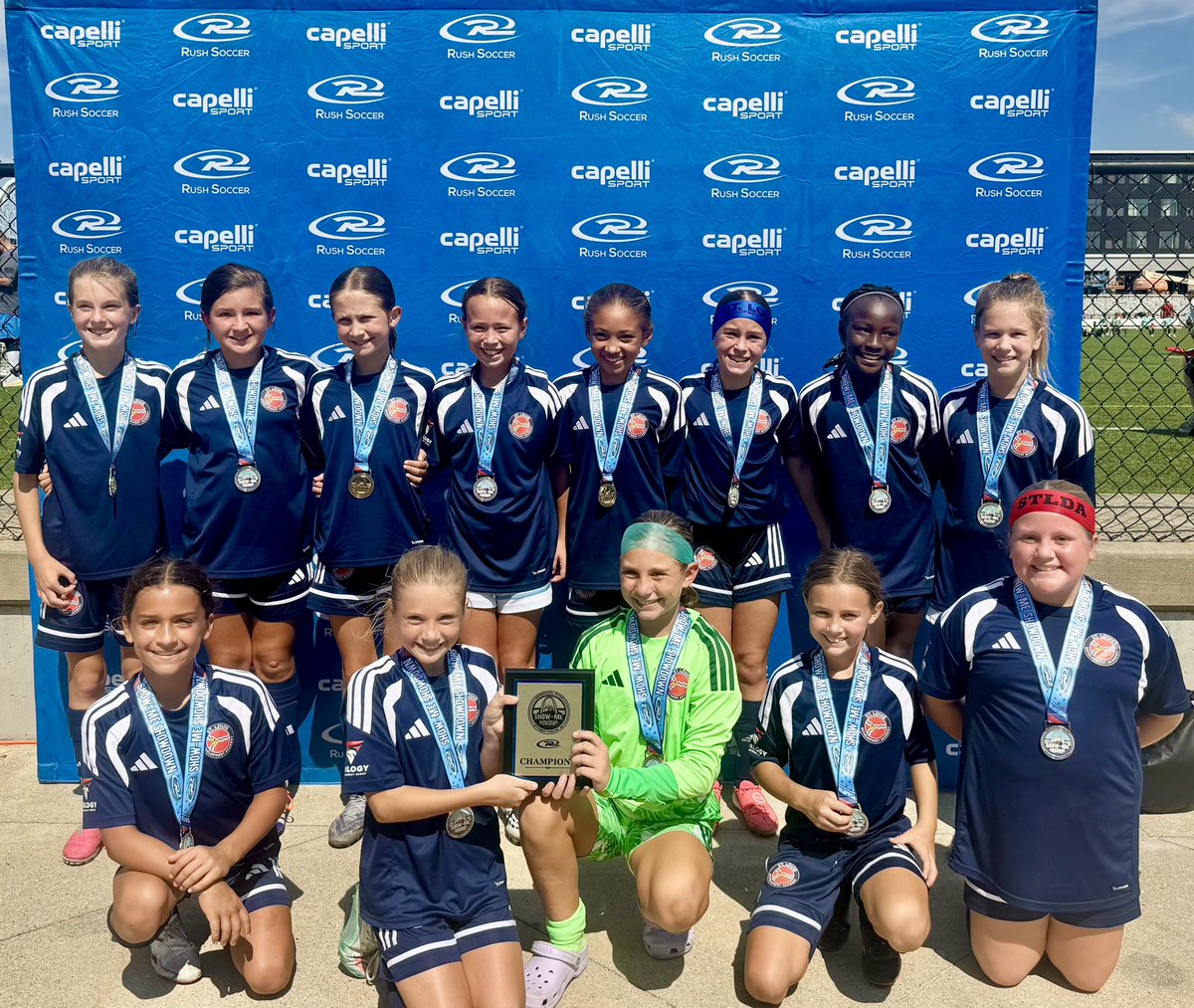 STLDASoccer's tweet photo. 🏆 CHAMPIONS! 🏆

Big congratulations to our STLDA 2015/16 Girls Elite Navy Courage on taking home the championship at the Missouri Rush Show Me Showdown!

#StlouisDA https://t.co/HZySjV024Q