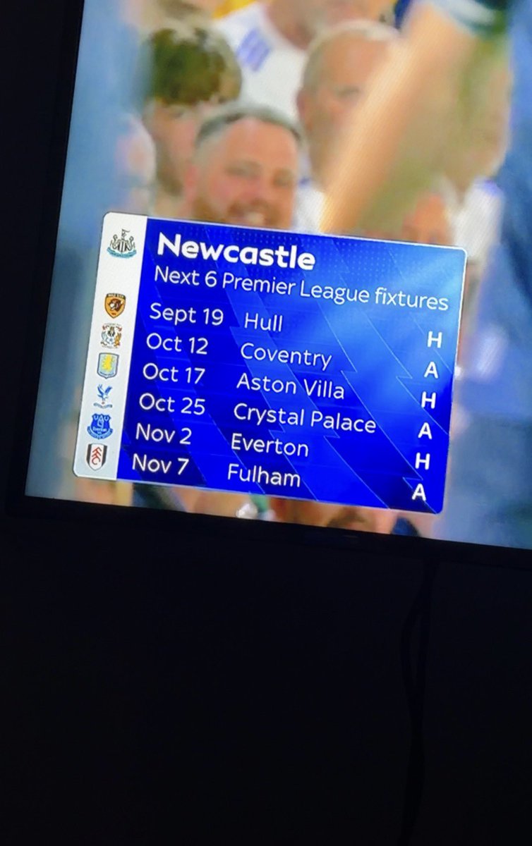 NUFC033's tweet photo. Class lads even the upcoming fixtures are laughing at us #NUFC #newcastleutd https://t.co/ylfM2rn8ck