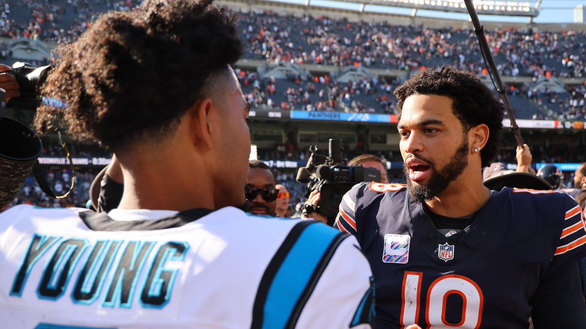 BearsOnReal's tweet photo. You think YOU have it bad?

The Carolina Panthers traded their franchise WR, DJ Moore, AND multiple draft picks to the Bears for the No. 1 overall pick.

Those picks helped Chicago land Caleb Williams.

Carolina could’ve had a generational QB.

Instead, they passed on him, and now they’re getting 60 dropped on them by the SAME QB they could’ve drafted. 

Talk about a franchise-altering mistake 😭