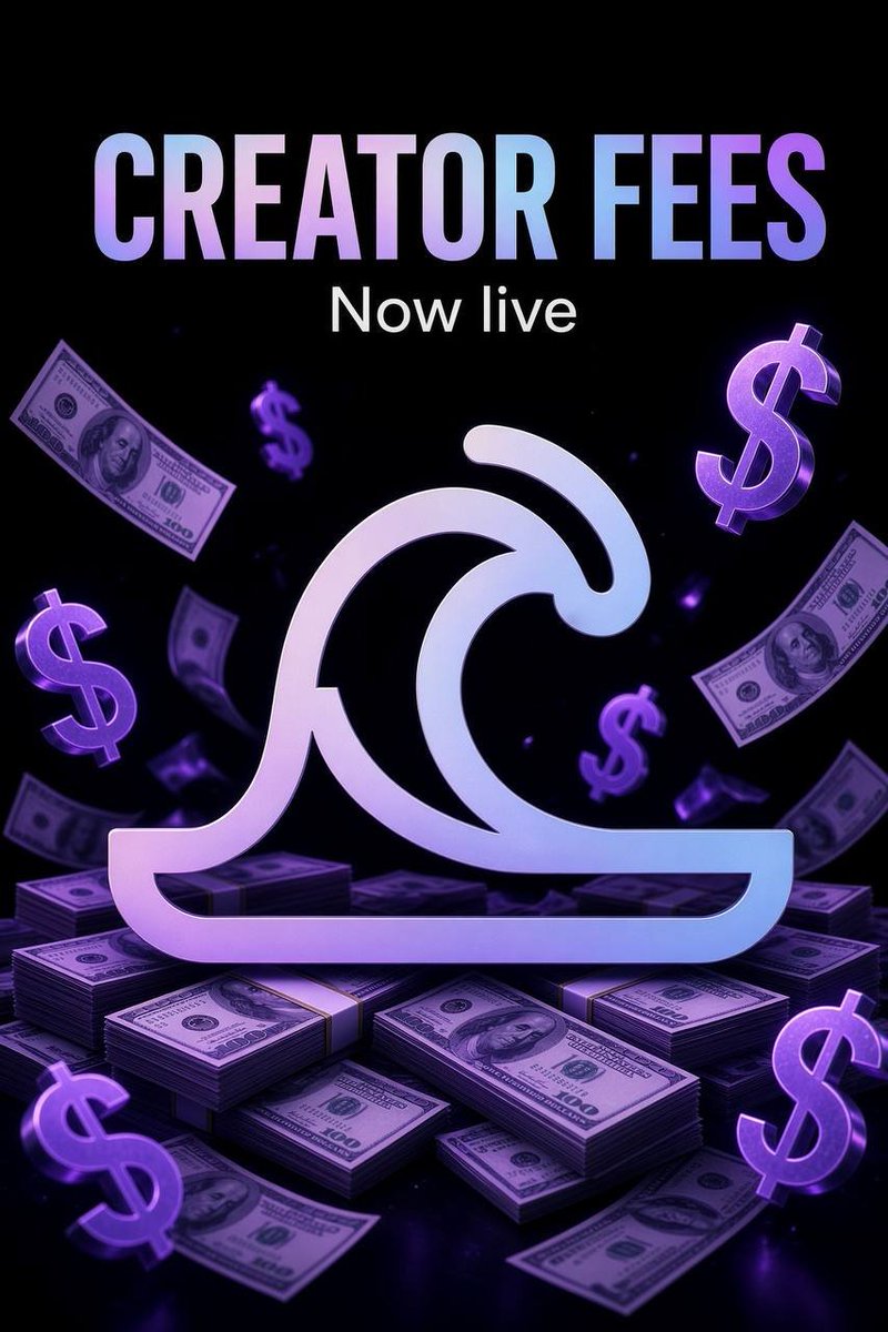 TsunamiLaunch's tweet photo. Creator fees are now LIVE

Create coins and earn money from fees https://t.co/IRUSOOaPpS