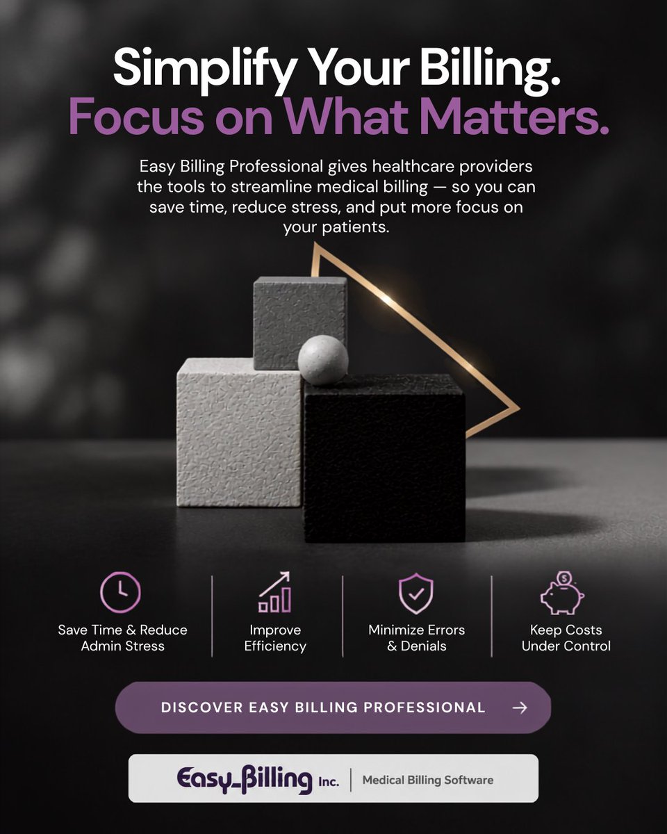 EasyBillingPro's tweet photo. Billing shouldn’t be stressful. 💜 I created Easy Billing Professional to help providers save time and focus on what matters most.

✨ Ready for easier billing? Schedule a Demo → https://t.co/FuZ6MkefzW

#EasyBilling #MedicalBilling #BillingSoftware https://t.co/DXeNUK5w04