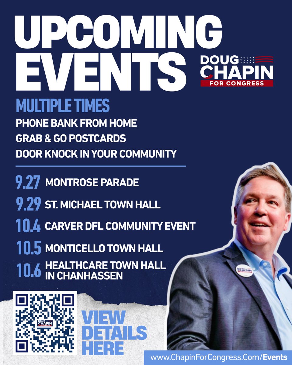 ChapinForMN6's tweet photo. This race is heating up — and the next few weeks will make the difference.
Find an event near you, come out, and help us #FlipThe6th. There’s a place for everyone in this campaign.
Full event details available on Mobilize and at https://t.co/bQ6io289Ph https://t.co/W7y3rb6h3T
