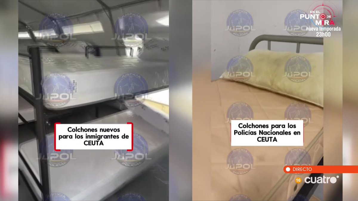 navedelmisterio's tweet photo. ✅Colchones nuevos para los inmigrantes de Ceuta.
❌Colchones para los Policías Nacionales en Ceuta.
#Horizonte https://t.co/bviwdYZRAt