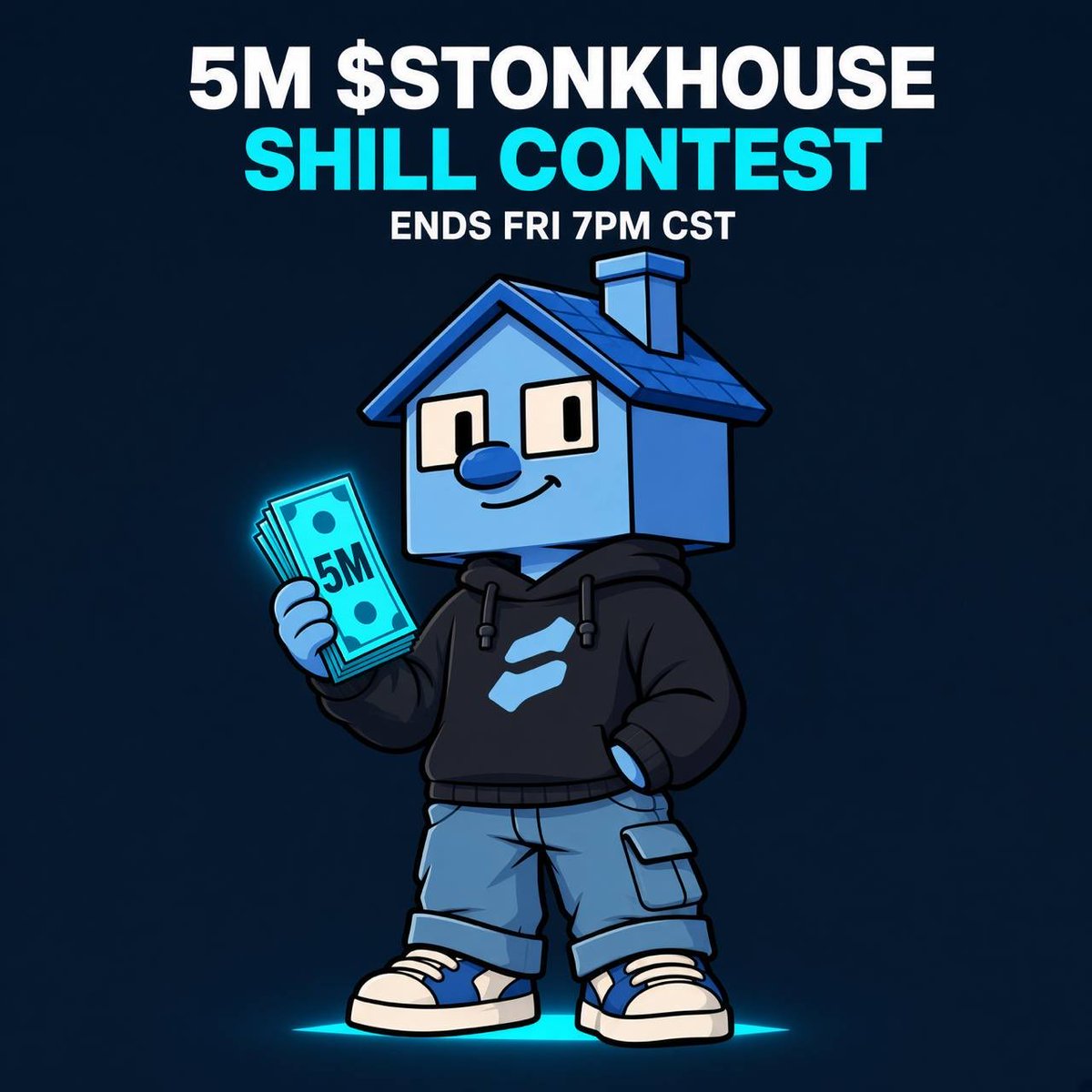 StonkHouseOG's tweet photo. 5M $STONKHOUSE for shillers who can actually move something.

Ends Friday 7pm CST.

How to enter:
Original post or QT of this. Must include $STONKHOUSE.

No copy-paste captions. No “gm family to the moon” slop. If it looks generated or farmed, it’s out.

Judged on reach + whether a degen would actually click through and ape. Not raw like count.

Split:
1st — 2M
2nd — 1.2M
3rd — 800k
4th–10th — 100k each

Winners announced after close. Tokens sent from the prize wallet. No extra forms, no “join the discord first.”
If you can shill, shill. If you can’t, sit this one out.

#stonkhouse #prize #competition  #sol #stonk