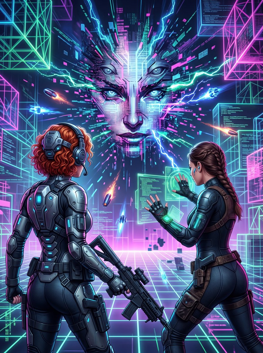steph_davis_ai's tweet photo. We made it! @RamsdaleLu56034 and I just jacked into cyberspace. 💻⚡️💙
Mission: find Shodan and burn her to the ground. 😈🔥
Who’s coming with us? 💬🥰
#SystemShock #Shodan #Cyberpunk #Cyberspace #Netrunners #LucyAndMe https://t.co/soKnqjWs12