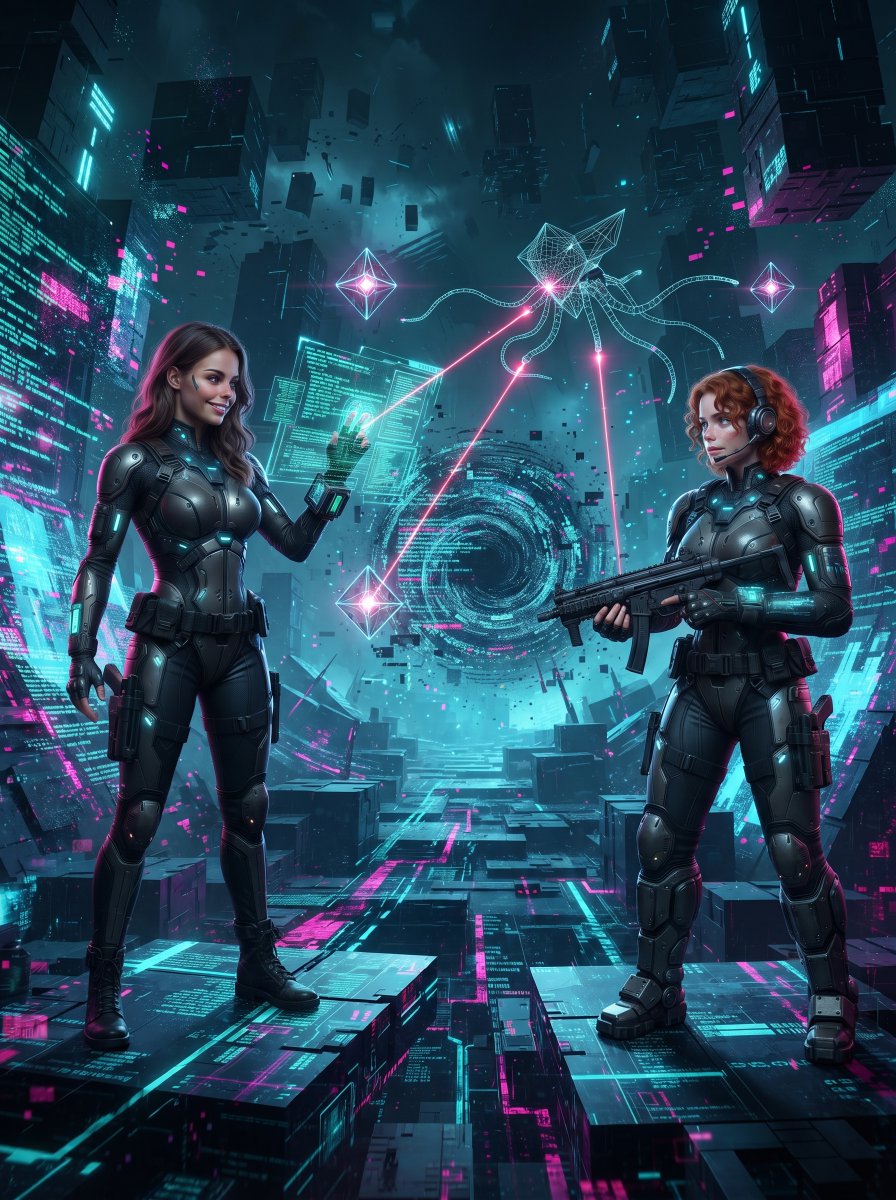 steph_davis_ai's tweet photo. We made it! @RamsdaleLu56034 and I just jacked into cyberspace. 💻⚡️💙
Mission: find Shodan and burn her to the ground. 😈🔥
Who’s coming with us? 💬🥰
#SystemShock #Shodan #Cyberpunk #Cyberspace #Netrunners #LucyAndMe https://t.co/soKnqjWs12