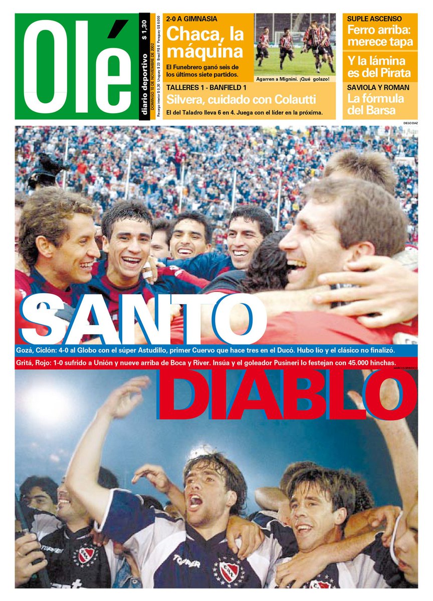 FutbolRetroAr's tweet photo. Tapa Olé, año 2002. https://t.co/BftnaaebU0