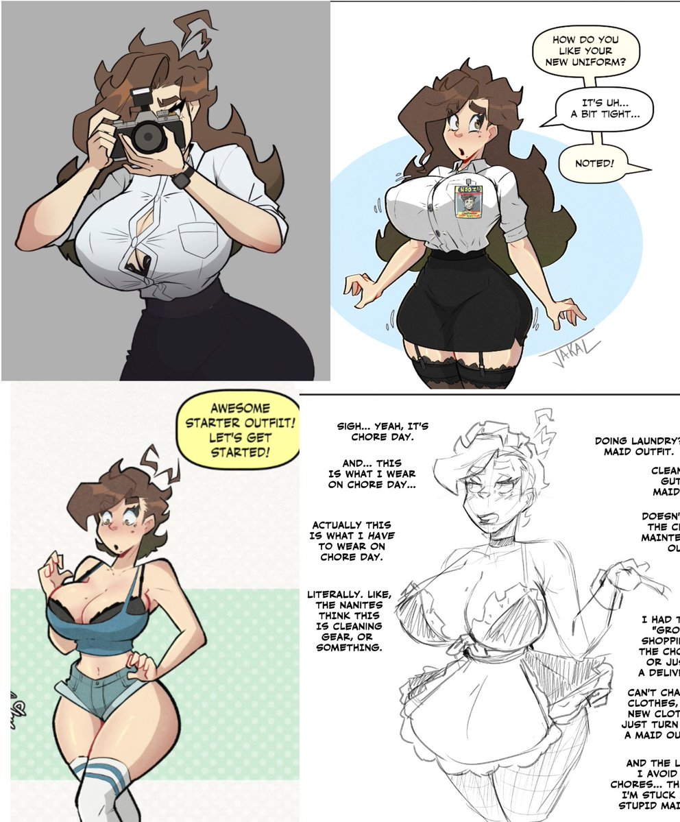 JakalOvid's tweet photo. A prudish transphobic weirdo just told me the thing he likes about my art is that I make it just tame enough not to be totally “immoral” and pornographic.

So y’know what? Have fun! Use whatever outfit, position, act, idc. Be as kinky as you’d like. 
I'm anti-prude today. https://t.co/b2TKijZSWa