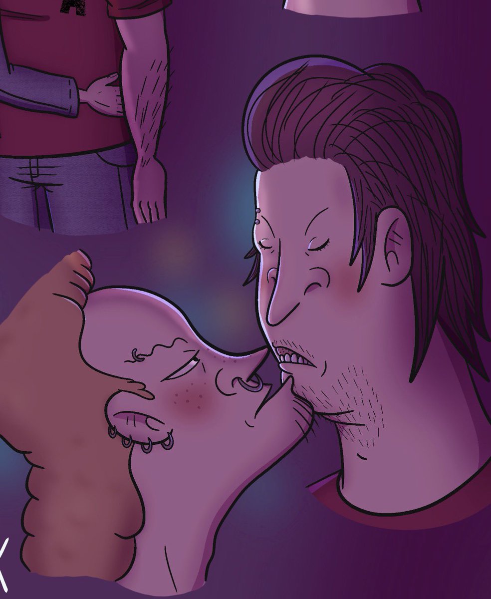 rockaberryx's tweet photo. I dunno I just wanna draw something cute with them 💜🩵 #beavisandbutthead #bbhtwt #bnbtwt #beavhead #beavisxbutthead #beavisandbuttheadfanart #fanart #digitalart #artistsontwitter https://t.co/Wmu16FAFuB