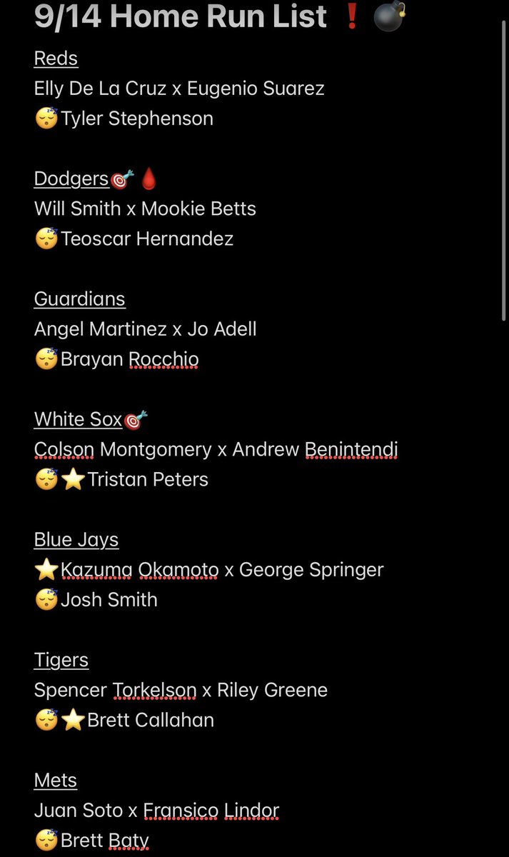 _JustSnaps's tweet photo. 9/14 Home Run List❗️💣

FULL SLATE OUT❗️📝

Once again W yall for getting me to 9k💯

MNF Anytime TD list Otw🔥
🍀
Powered By 
⭐️⭐️⭐️⭐️⭐️
@TheStarTool https://t.co/sB0FxNA5EL