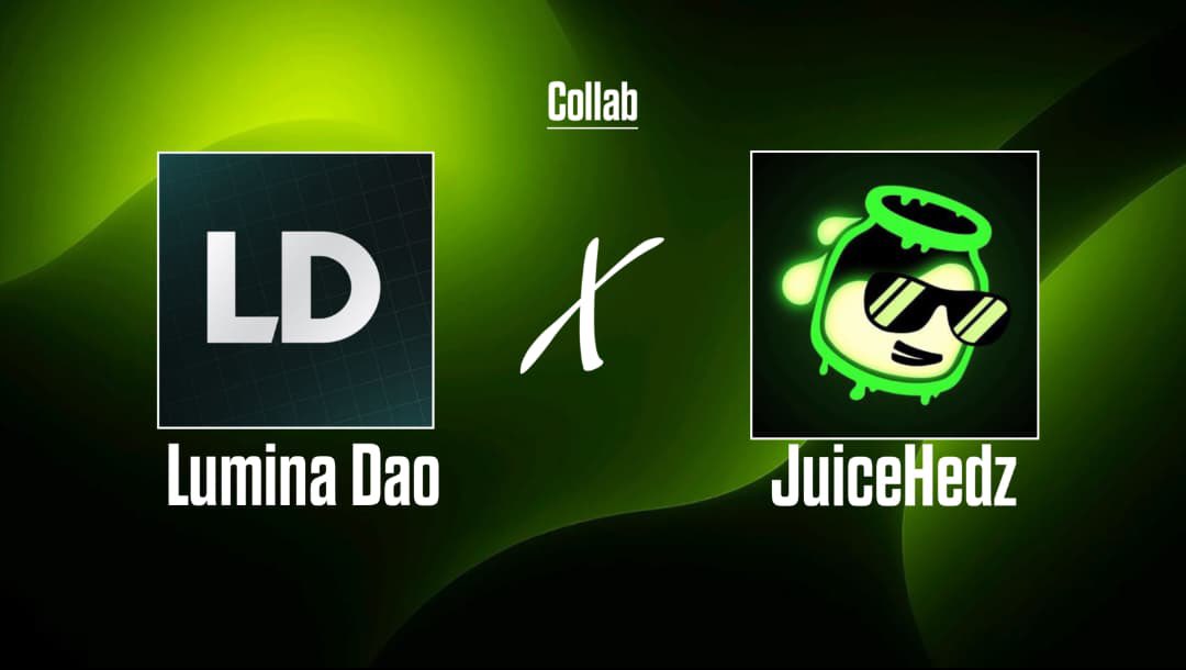 Luminadao1's tweet photo. We are delighted to announce the collaboration with @JuiceHedz 🎉🥳

This collaboration marks the continuity in the growth of our community.🥳

Raffle would be live for our members on Discord.

Thanks to the team for this Amazing opportunity.🤩 https://t.co/rylZX65LqM