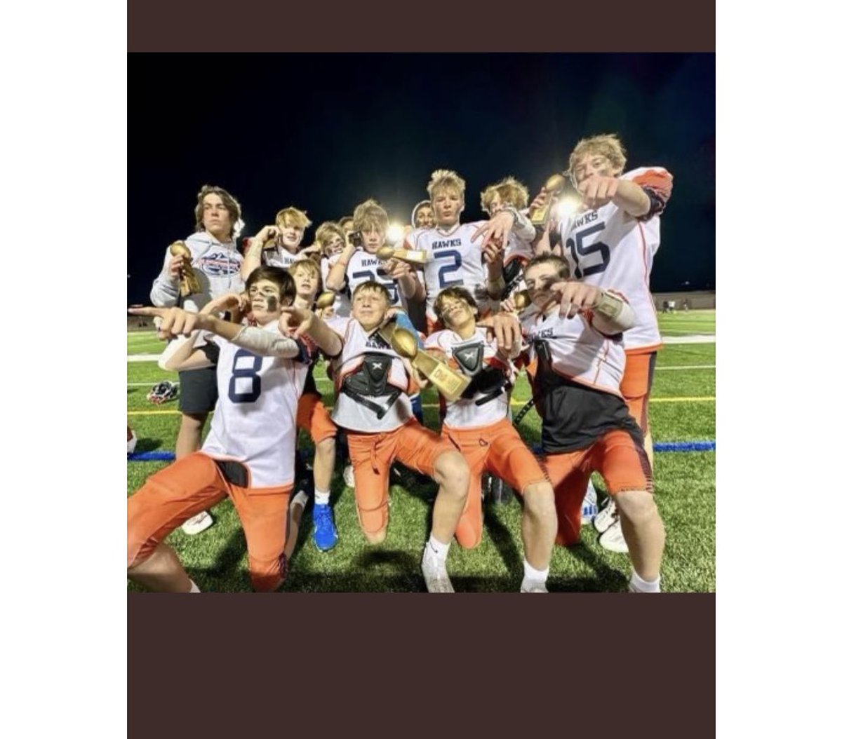 JaronCohen1's tweet photo. Homecoming and hawks night Friday. Over 90% of our boys played Hawks- proud to be representing our community  ! https://t.co/cfqEnFKbXn