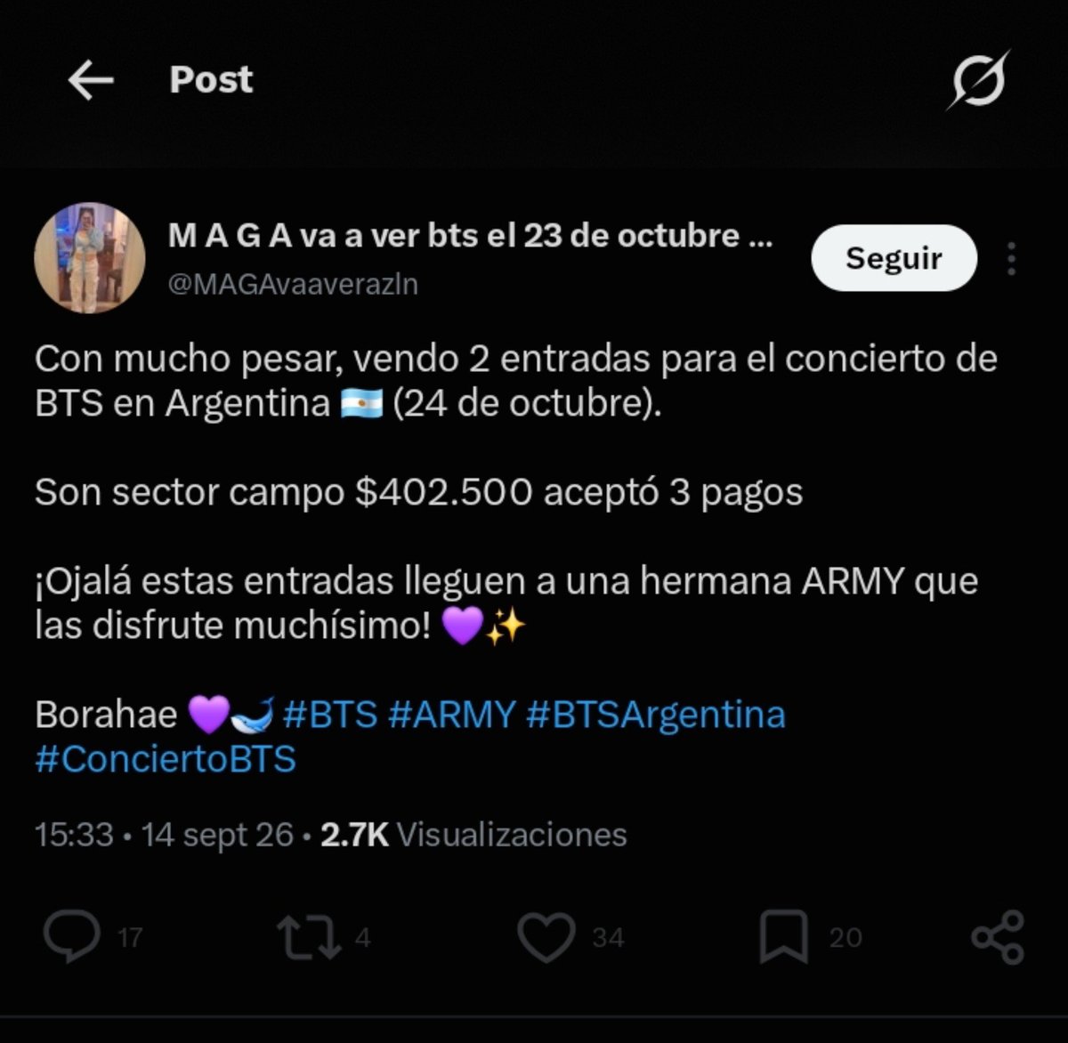 doucienela's tweet photo. CHICAS TENGAN CUIDADO, ES UN ESTAFADOR HACIENDOSE PASAR POR FAN 

https://t.co/y8ivV9H5jp ❗️❗️❗️❗️

#estafa #army #btsargentina  #bts
#BTS #ARMY #BTSArgentina #BTSENTRADAS #BTS_WORLDTOUR_ARİRANG https://t.co/Uw7tnILtAk