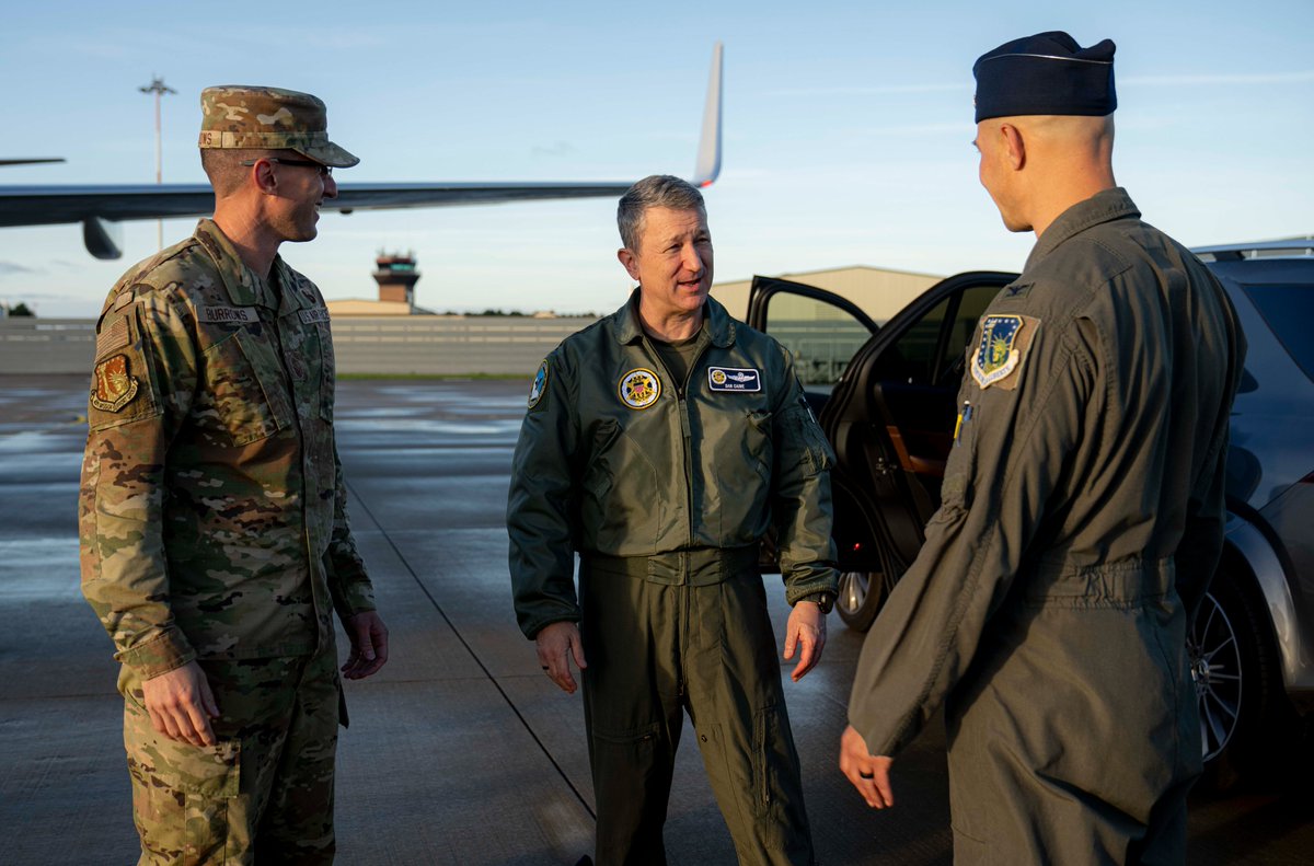 thejointstaff's tweet photo. America asks our service members and military families to serve far from home, in demanding environments, and at a high operational tempo. The Liberty Wing answers that call every day.

Today at RAF Lakenheath, Chairman of the Joint Chiefs of Staff Gen. Dan Caine and Senior Enlisted Advisor to the Chairman David Isom thanked the men and women of the 48th Fighter Wing who deliver every day, strengthening our collective deterrence and demonstrating what it means to stand ready alongside our closest allies.

Our readiness starts with people: Airmen and their families who train hard, execute the mission, and remain ready whenever called.

To the entire Liberty Wing community, thank you for your service, your sacrifice, and your commitment to the mission.