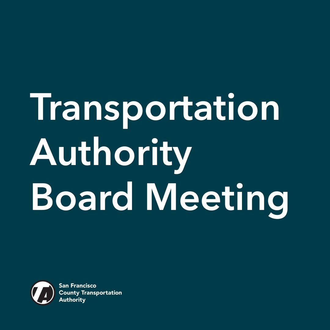 sfcta's tweet photo. Join us for the Transportation Authority Board meeting on Tuesday, 9/15 at 10 am. The agenda includes State and Federal Legislation Update, San Francisco’s One Bay Area Grant Cycle 4 Project Nominations, and more.

See full agenda and meeting materials here: https://t.co/W8Xqj32wpU