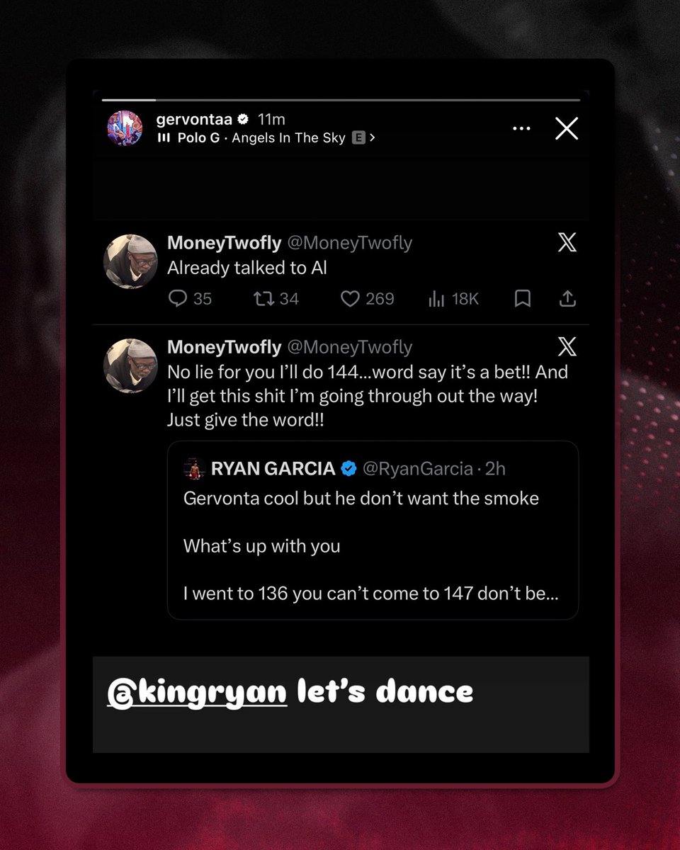 HappyPunch's tweet photo. 🚨 Gervonta Davis says he’s ready to fight Ryan Garcia at 144 lbs 

“Just give the word… Let’s dance.” 👀 https://t.co/wjmxgxEvnj