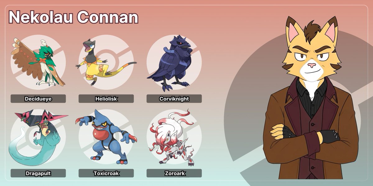 Neko_Relativity's tweet photo. I really enjoyed this idea of making a Pokémon team based on Final Space characters, so I made one for my OC. 

#furry #finalspace #finalspaceoc #ventrexians #oc #pokemon https://t.co/rRrGqFuRr6