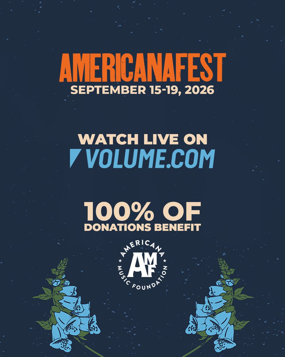 GetOnVolume's tweet photo. Nashville is calling. 🎶 Starting tomorrow, catch select @AMERICANAFEST livestreams on @GetOnVolume.

It’s free to tune in, and 100% of livestream donations benefit the Americana Music Foundation.

Claim your free livestream tickets at https://t.co/cIpxZca4fF. https://t.co/ZS1cvCo6wW