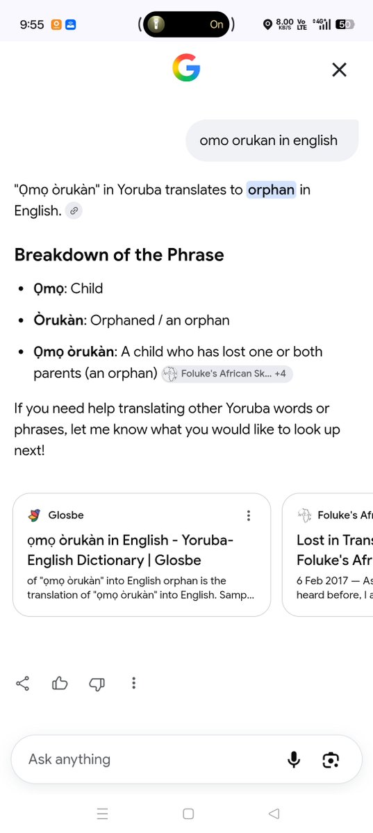 tolue42's tweet photo. @TheresaTekenah @ruffydfire @The_Vimbai @OjyOkpe @0xArbit Even Yorubas call it " Omo orukan". https://t.co/37lr1dgoba