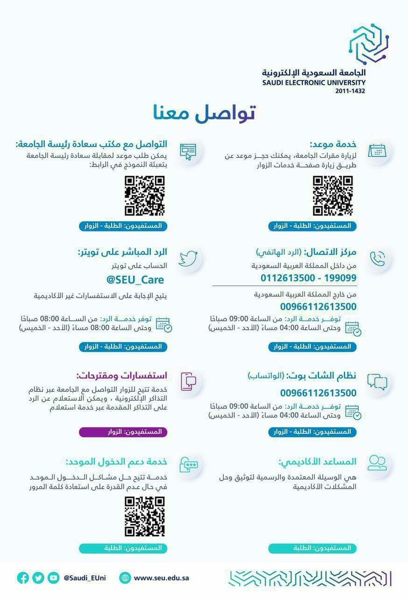 student5655's tweet photo. *التواصل مع الجامعة ( الدعم )*

👆🏽👆🏽👆🏽

تابع قناة ارشيف المستجدين | تحضيري1448 SEU في واتساب: https://t.co/4RDJichY70 https://t.co/rOagFlnVZp