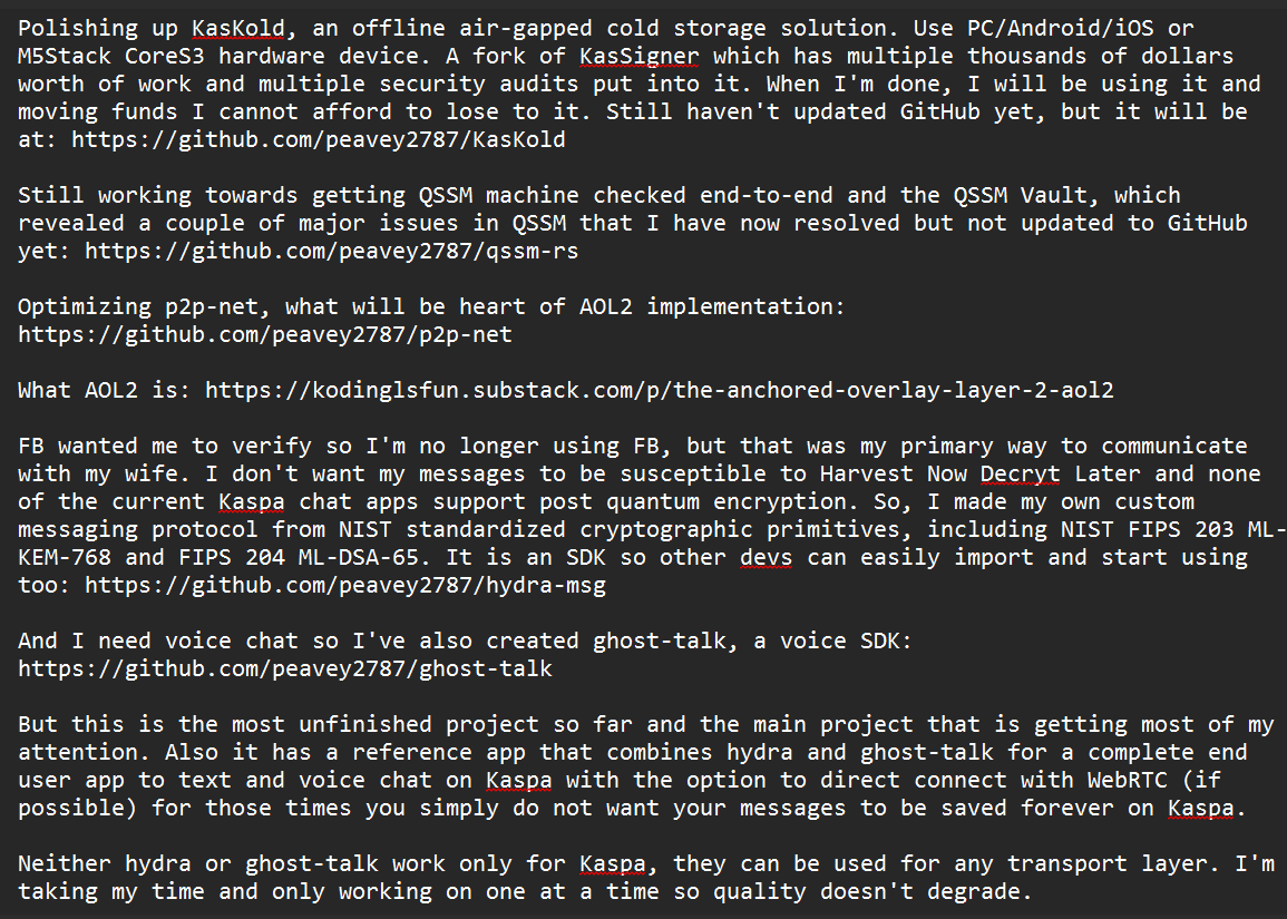 KodinglsFun's tweet photo. Hey kaspa:native,

If anyone was wondering what I was up to, here it is. I'm slowing working on the foundational pieces for @kaspa_kinesis 

Eventually, I want to allow users to host podcasts/radio stations on Kaspa w/ghost-talk sdk https://t.co/smN0vsLbhE