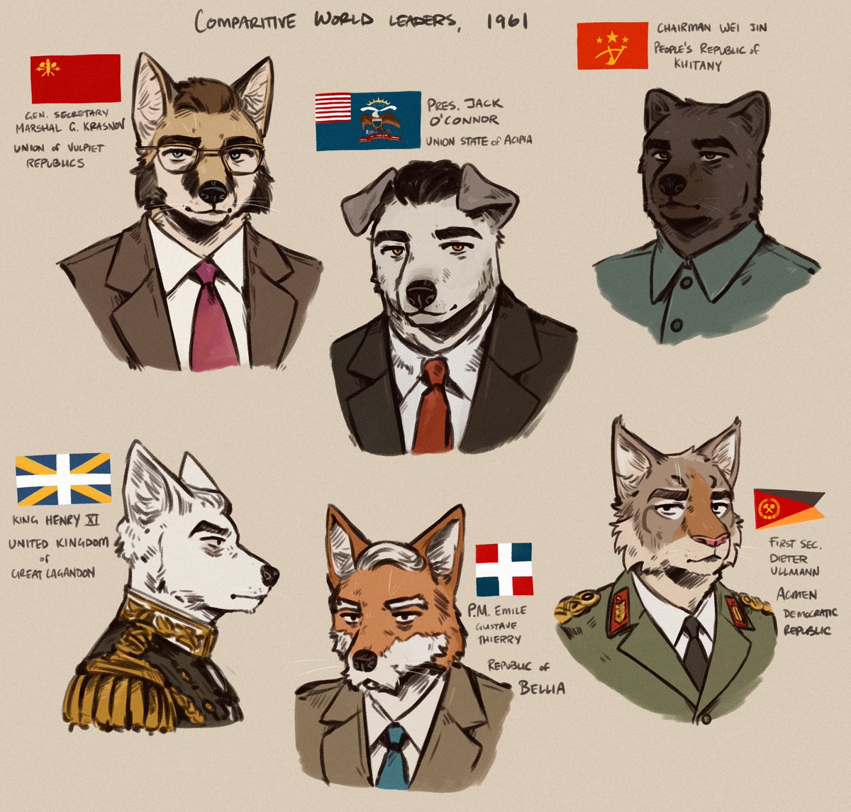 Infurnationale's tweet photo. Comparative world leaders from “In the Red,” c.1961 https://t.co/QF3SzZRYbE