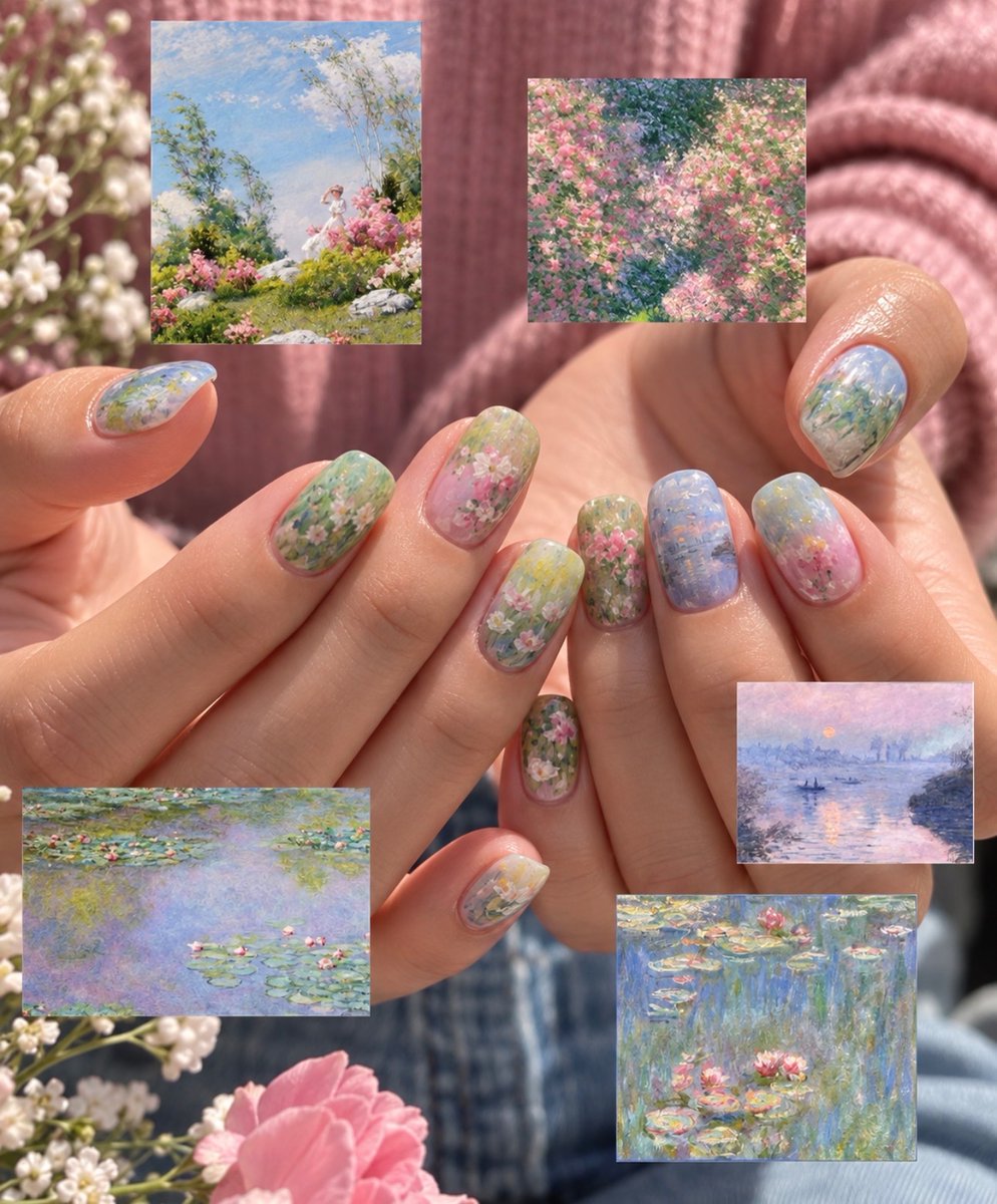insperarise's tweet photo. painted garden nails 🎨 https://t.co/TRizH6l7lA