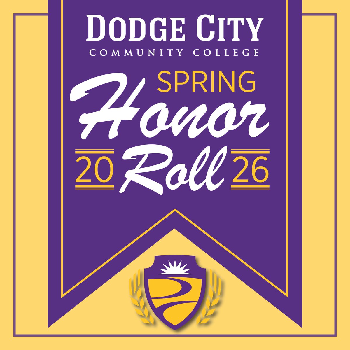 DodgeCityCC's tweet photo. Dodge City Community College (DC3) proudly recognizes its Spring 2026 President’s and Vice President’s Honor Roll students. Congratulations on your dedication, perseverance and exceptional academic success! https://t.co/Go3h5JO35X