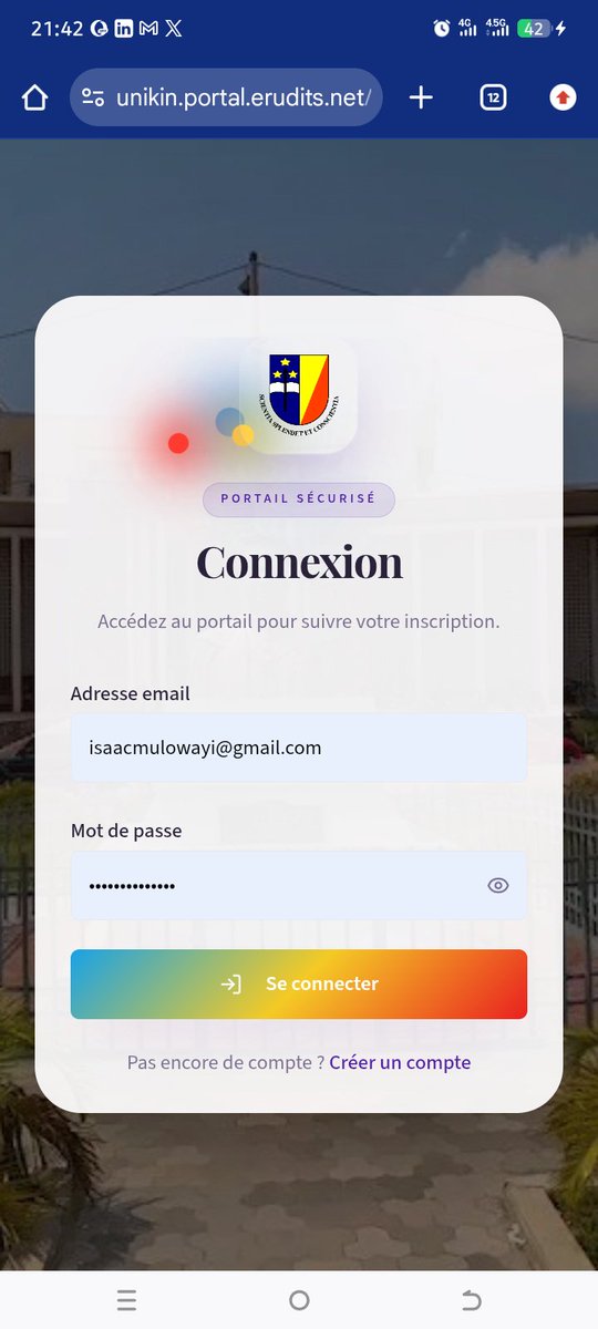 MulowayiIsaac's tweet photo. Je veux me réinscrire à unikin, mais à chaque fois que j'accède au site unikin, je reçois un message que je ne comprends pas. Sur la deuxième image vous verrez un message d'authentification, je ne sais pas passer outre pour finaliser l'inscription et télécharger le formulaire https://t.co/4j80jkOp3E