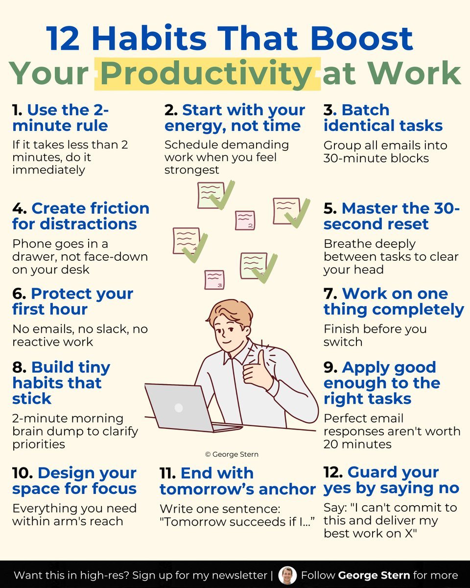 georgestern's tweet photo. 12 secret productivity tips to get more done -

Here's what top performers really use: https://t.co/nl8nWkBY6v