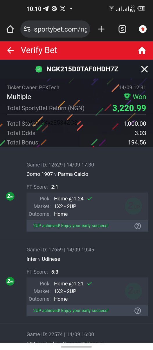 TechSzn98's tweet photo. 3odds won  🏆 

 roll over Day 1

@Henrykiing https://t.co/TVnkpy49b0