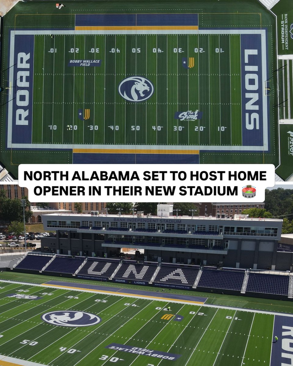 NCAA_FCS's tweet photo. New era for the Lions 🦁

#FCS x 📸/🎥 IG/una_athletics https://t.co/0MvZ3gxKDs