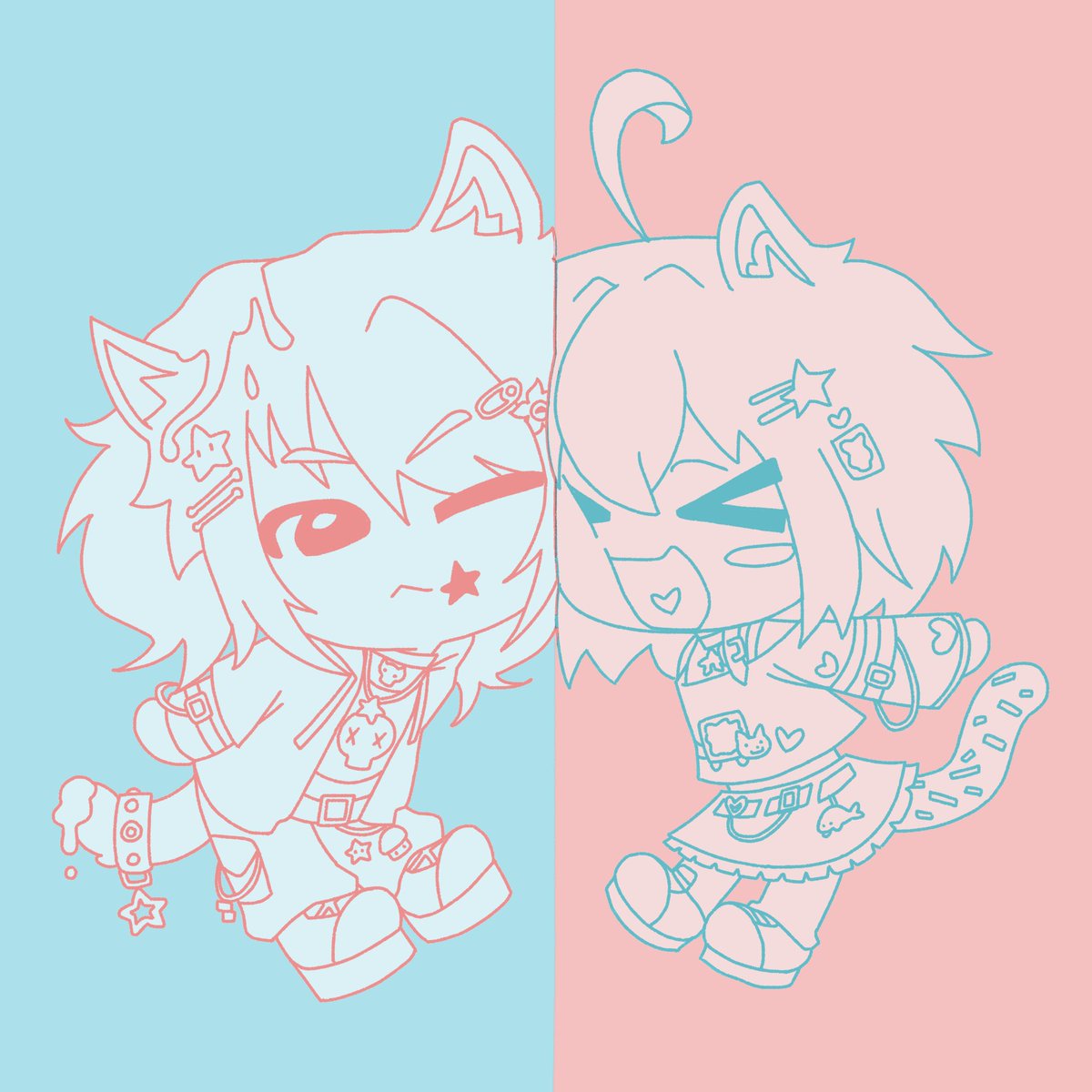Sug3rynyan's tweet photo. We got art!! A close friend on discord drew birthday art for @Sh4dowLark !!!  (Wrre using each other as lock screens)
Happy early birthday to him 💙💙💙💙

#pngtuber #vtuber #live2d #VTIDE https://t.co/zRmykOg9di