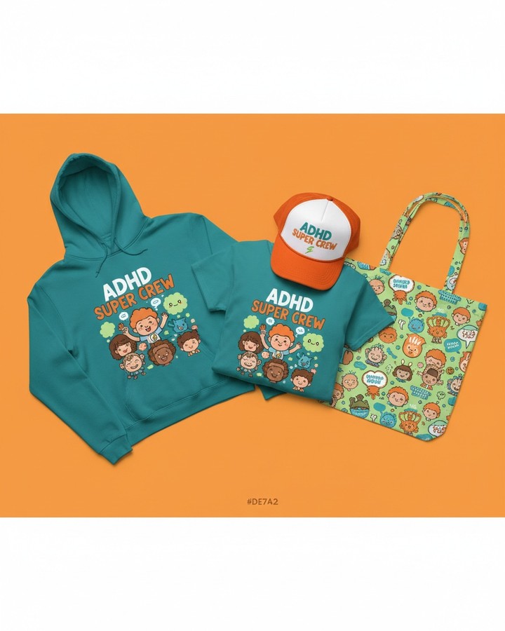 Justthedevil's tweet photo. The full ADHD Super Crew merch collection is here: shirts, hoodies, hats, tote bags, and more. Designed for kids and adults who know a different brain is their greatest asset. https://t.co/2JQ7obg1Zd