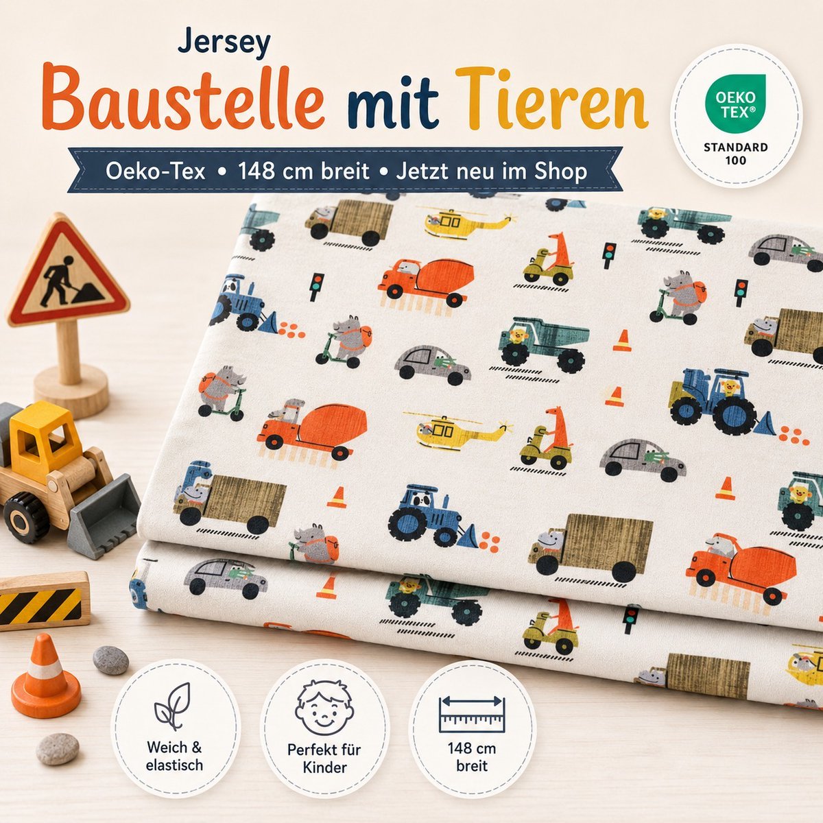 robertoperis23's tweet photo. Neu im Shop: Jersey „Baustelle mit Tieren“. Weich, elastisch und Oeko-Tex-zertifiziert – mit Baggern, Traktoren, Hubschraubern und süßen Tieren. Ideal für Shirts, Leggings, Schlafanzüge und mehr. https://t.co/iEybKfWoXK