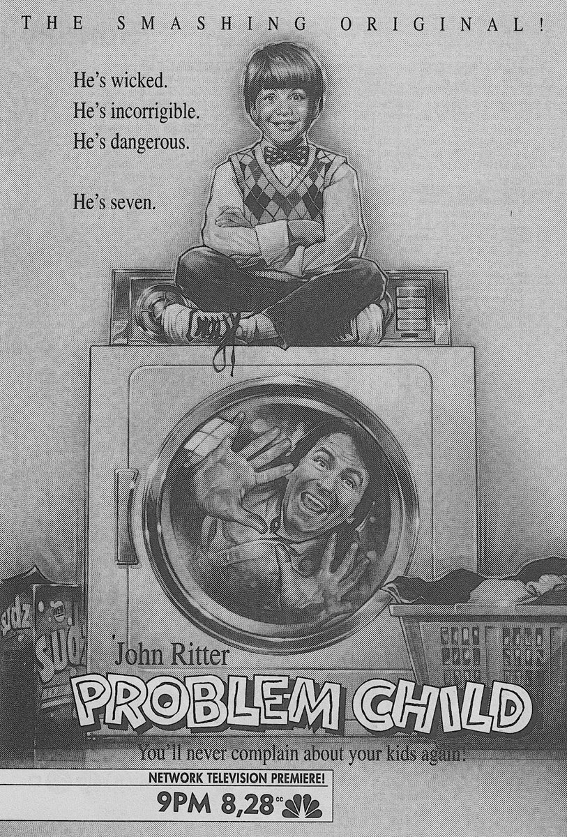 landofthe80s's tweet photo. On this date in 1991, “Problem Child” made its network television premiere on NBC.
BITE-SIZED FACT | The NBC broadcast included about 12 minutes of previously deleted footage that had not been in the theatrical version. https://t.co/SQtNxI40lS